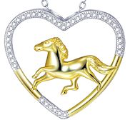 Open Heart Horse Necklace