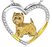 Open Heart Westie Terrier Necklace