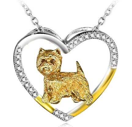 Open Heart Westie Necklace