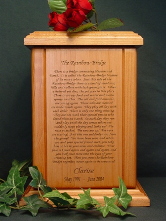 Personalized Rainbow Bridge Poem Urn Personalized Rainbow Bridge Poem Urn