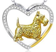 Open Heart Scottish Terrier Necklace