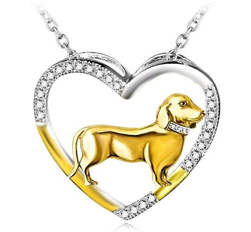 Open Heart Dachshund Necklace Open Heart Dachshund Necklace