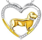 Open Heart Dachshund Necklace