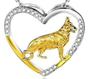 Open Heart German Shepherd Necklace