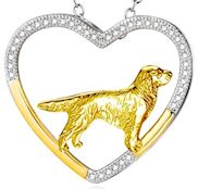 Open Heart Golden Retriever Necklace