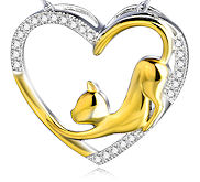 Open Heart Cat Necklace