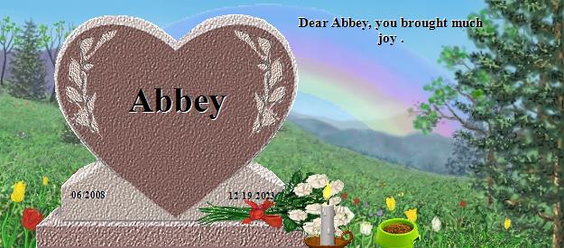 Abbey's Rainbow Bridge Pet Loss Memorial Residency Image