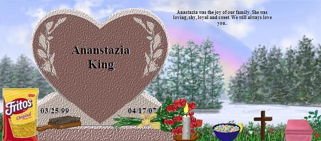 Ananstazia King's Rainbow Bridge Pet Loss Memorial Residency Image