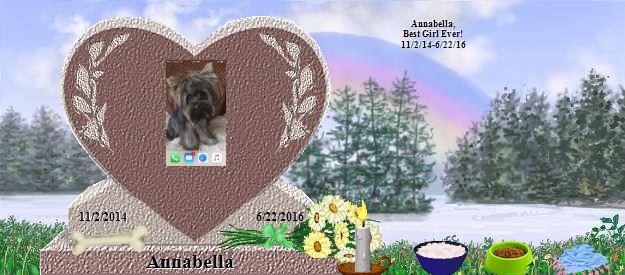 Annabella's Rainbow Bridge Pet Loss Memorial Residency Image