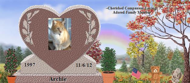 Archie's Rainbow Bridge Pet Loss Memorial Residency Image