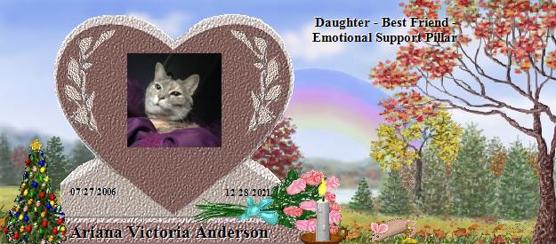 Ariana Victoria Anderson's Rainbow Bridge Pet Loss Memorial Residency Image