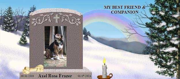Axel Rose Frazer's Rainbow Bridge Pet Loss Memorial Residency Image