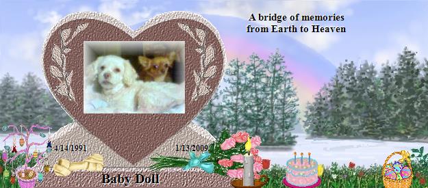 Baby Doll's Rainbow Bridge Pet Loss Memorial Residency Image