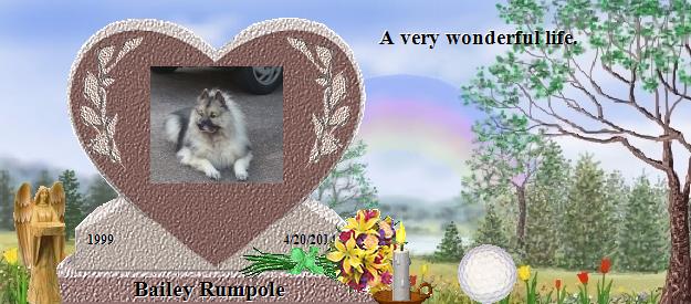 Bailey Rumpole's Rainbow Bridge Pet Loss Memorial Residency Image