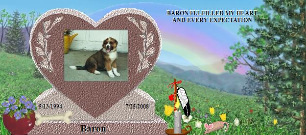 Baron's Rainbow Bridge Pet Loss Memorial Residency Image