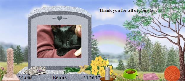 Beans's Rainbow Bridge Pet Loss Memorial Residency Image