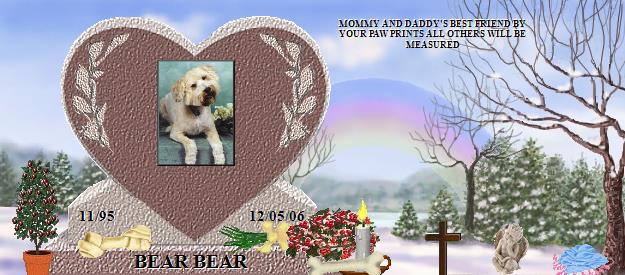 BEAR BEAR's Rainbow Bridge Pet Loss Memorial Residency Image