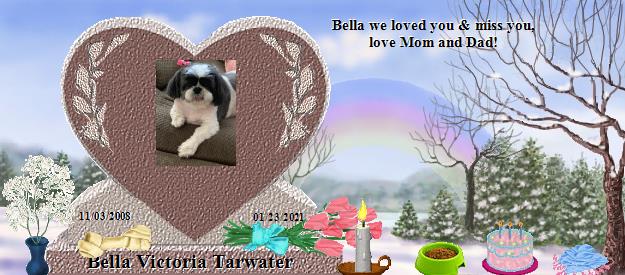 Bella Victoria Tarwater's Rainbow Bridge Pet Loss Memorial Residency Image