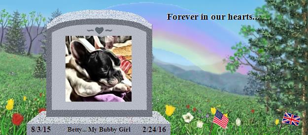 Betty... My Bubby Girl's Rainbow Bridge Pet Loss Memorial Residency Image