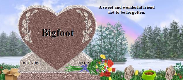 Bigfoot's Rainbow Bridge Pet Loss Memorial Residency Image