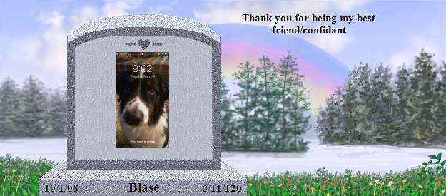 Blase's Rainbow Bridge Pet Loss Memorial Residency Image