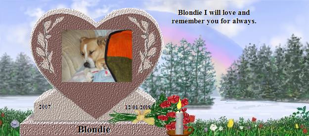 Blondie's Rainbow Bridge Pet Loss Memorial Residency Image