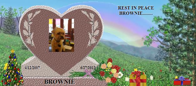 BROWNIE's Rainbow Bridge Pet Loss Memorial Residency Image