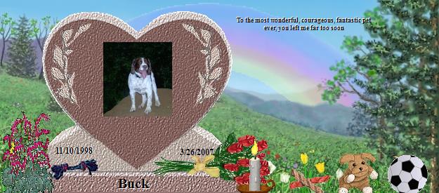 Buck's Rainbow Bridge Pet Loss Memorial Residency Image