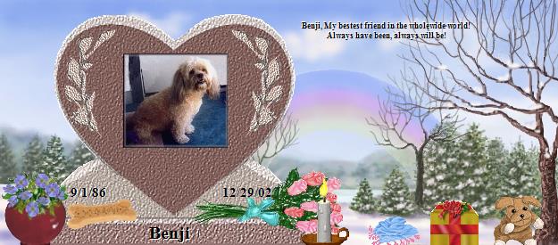Benji's Rainbow Bridge Pet Loss Memorial Residency Image