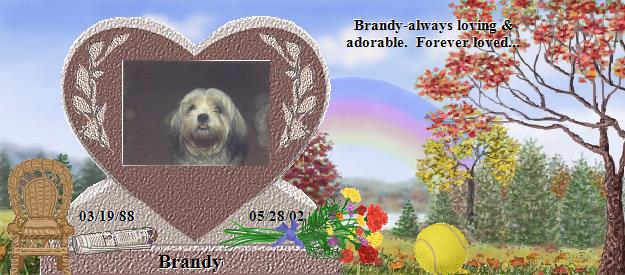 Brandy's Rainbow Bridge Pet Loss Memorial Residency Image