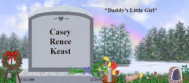 Casey Renee Keast's Rainbow Bridge Pet Loss Memorial Residency Image