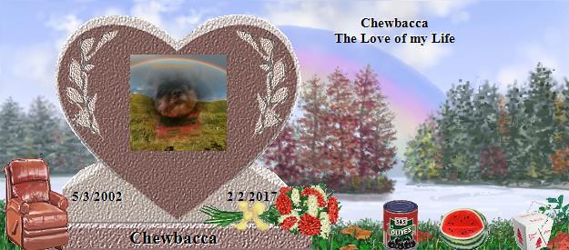 Chewbacca's Rainbow Bridge Pet Loss Memorial Residency Image