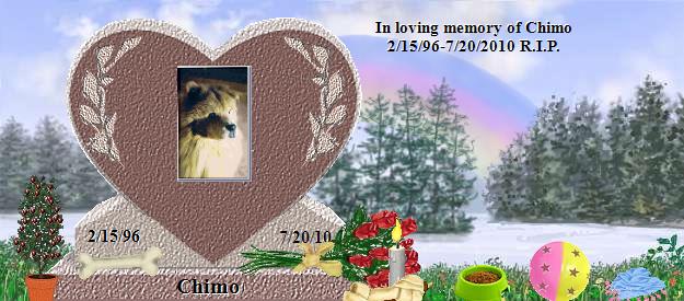 Chimo's Rainbow Bridge Pet Loss Memorial Residency Image