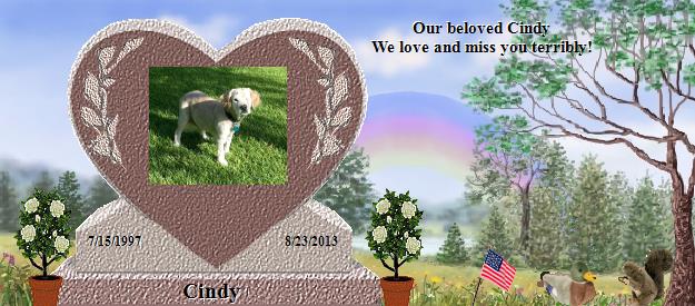 Cindy's Rainbow Bridge Pet Loss Memorial Residency Image