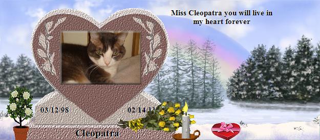 Cleopatra's Rainbow Bridge Pet Loss Memorial Residency Image