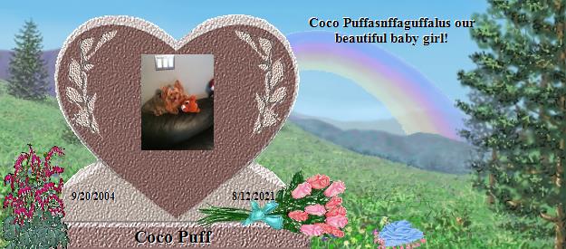 Coco Puff's Rainbow Bridge Pet Loss Memorial Residency Image