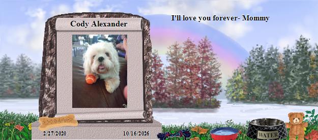 Cody Alexander's Rainbow Bridge Pet Loss Memorial Residency Image