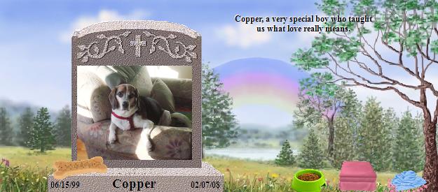 Copper's Rainbow Bridge Pet Loss Memorial Residency Image
