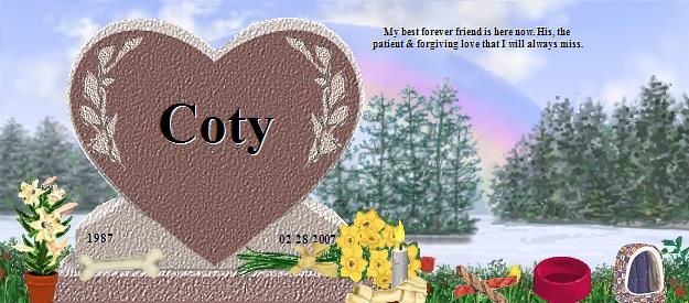 Coty's Rainbow Bridge Pet Loss Memorial Residency Image