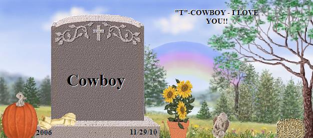 Cowboy's Rainbow Bridge Pet Loss Memorial Residency Image