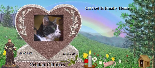 Cricket Childers's Rainbow Bridge Pet Loss Memorial Residency Image