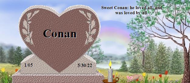 Conan's Rainbow Bridge Pet Loss Memorial Residency Image