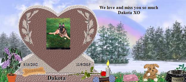 Dakota's Rainbow Bridge Pet Loss Memorial Residency Image