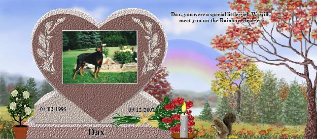 Dax's Rainbow Bridge Pet Loss Memorial Residency Image
