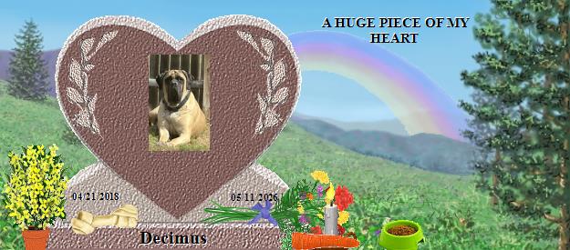 Decimus's Rainbow Bridge Pet Loss Memorial Residency Image