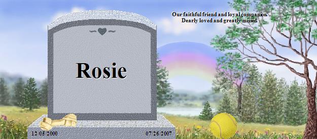 Rosie's Rainbow Bridge Pet Loss Memorial Residency Image