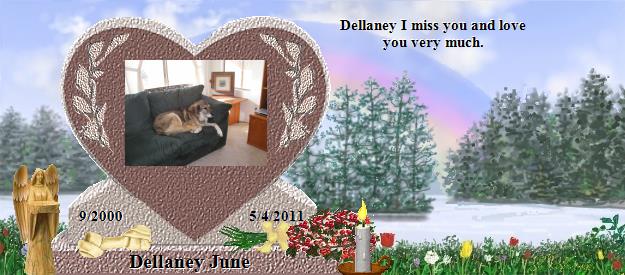 Dellaney June's Rainbow Bridge Pet Loss Memorial Residency Image