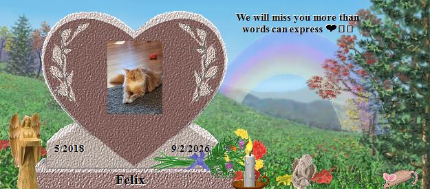 Felix's Rainbow Bridge Pet Loss Memorial Residency Image