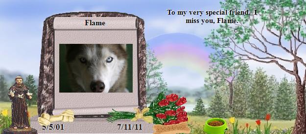 Flame's Rainbow Bridge Pet Loss Memorial Residency Image