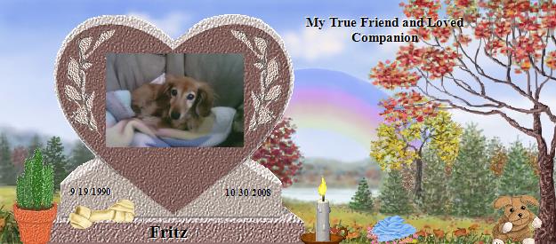 Fritz's Rainbow Bridge Pet Loss Memorial Residency Image